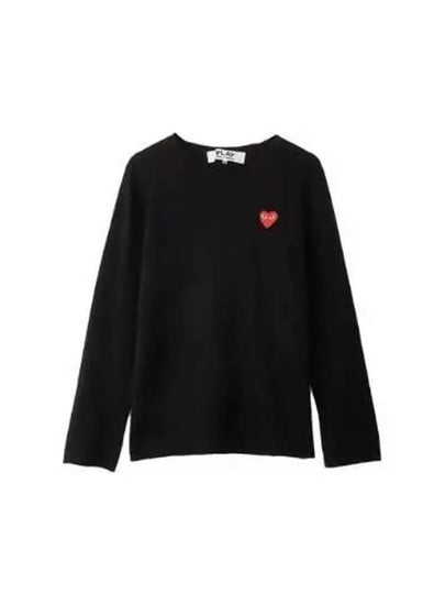 Red Heart Crew Neck Knit Top P1 N068 1 Black - COMME DES GARCONS - BALAAN 2