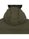 Seamless Logo Nylon Hooded Down Jacket Olive - STONE ISLAND - BALAAN 10