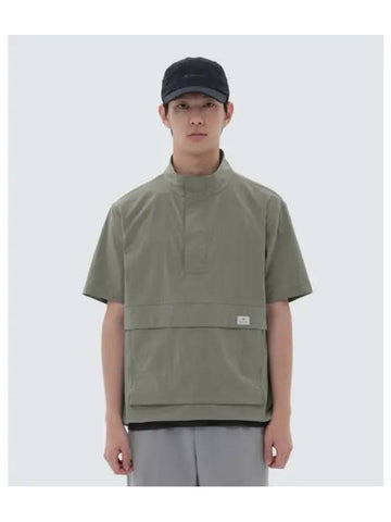 Root Stand Neck Short Sleeve Anorak Light Khaki S24MURAN64 - SNOW PEAK - BALAAN 1