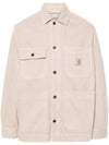 Garrison Logo Patch Cotton Shirt Jacket Beige - CARHARTT WIP - BALAAN 2