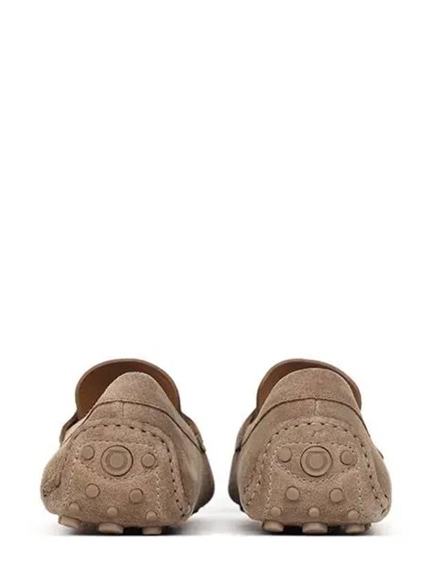 Salvatore Penny Suede Loafers Beige - SALVATORE FERRAGAMO - BALAAN.