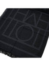 Monogram Wool Cashmere Scarf Black - TOTEME - BALAAN 7