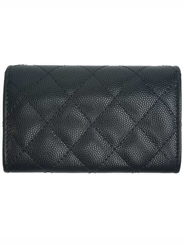 gold logo caviar card wallet black - CHANEL - BALAAN 4