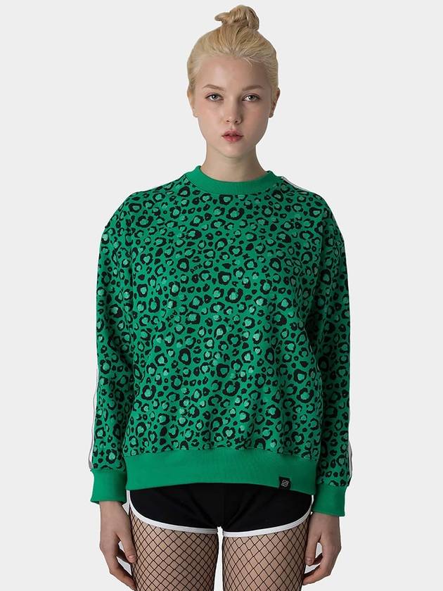 Leopard Reflective Tape Sweatshirt Green - AOX - BALAAN 4