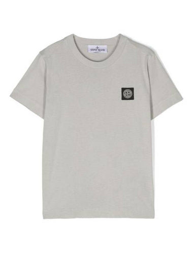 Kids 30/1 Cotton Jersey Short Sleeve T-Shirt Pearl Grey - STONE ISLAND - BALAAN 1