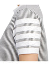 4-Bar Striped Knit Top Grey - THOM BROWNE - BALAAN.