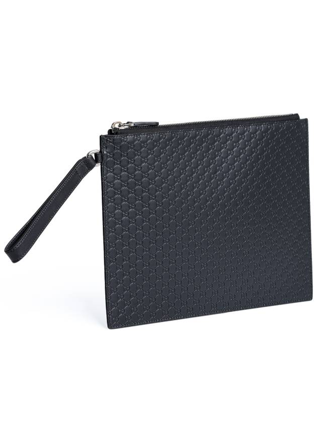 GG Micro Ssima Strap Clutch Bag Black - GUCCI - BALAAN 4