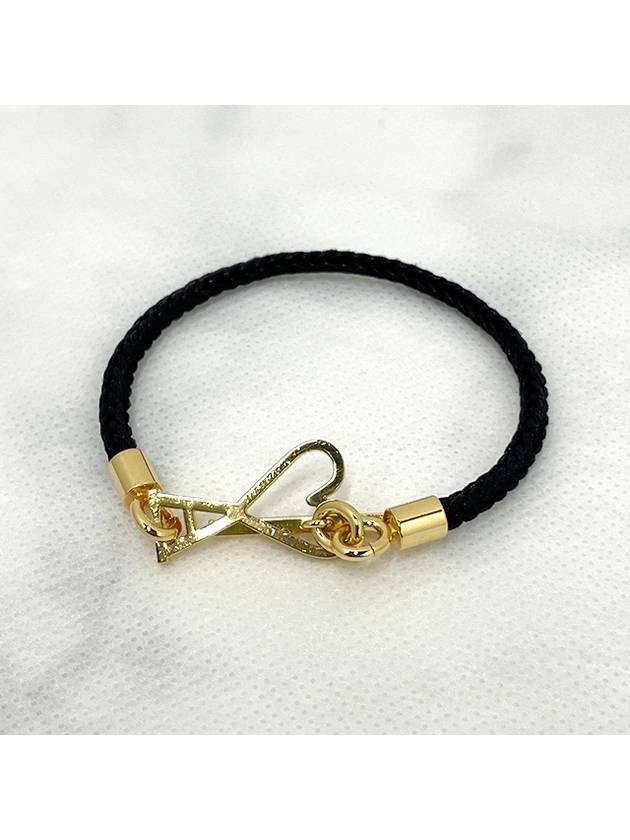 Heart Logo Cord Bracelet Bracelet Black Gold UJW921 AW0043 0016 - AMI - BALAAN 6