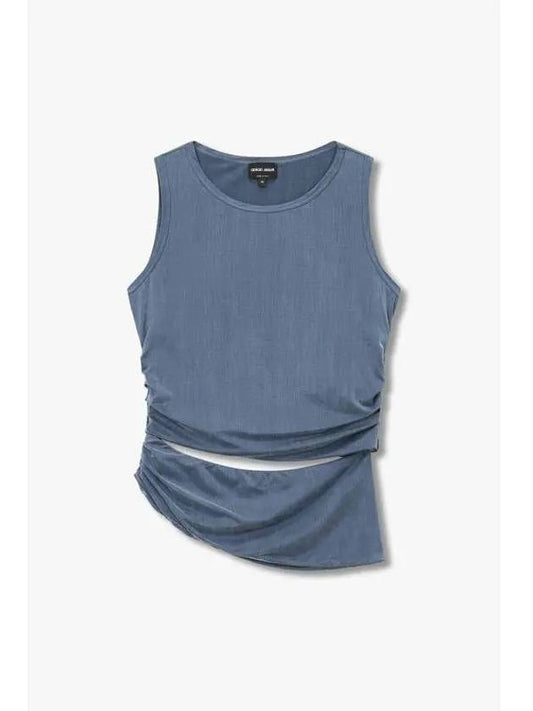 Women s Soft Asymmetrical Cut Off Top Dark Blue - GIORGIO ARMANI - BALAAN 1