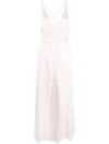 Women's Satin Long Dress Light Lilac - GANNI - BALAAN 2