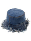 Embroidered Logo Denim Bucket Hat Blue - FENDI - BALAAN 4