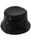 Intrecciato Leather Bucket Hat Black - BOTTEGA VENETA - BALAAN 5