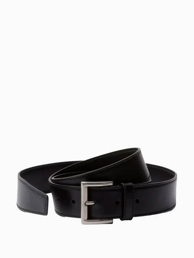 Leather Belt Black Black - PRADA - BALAAN 1