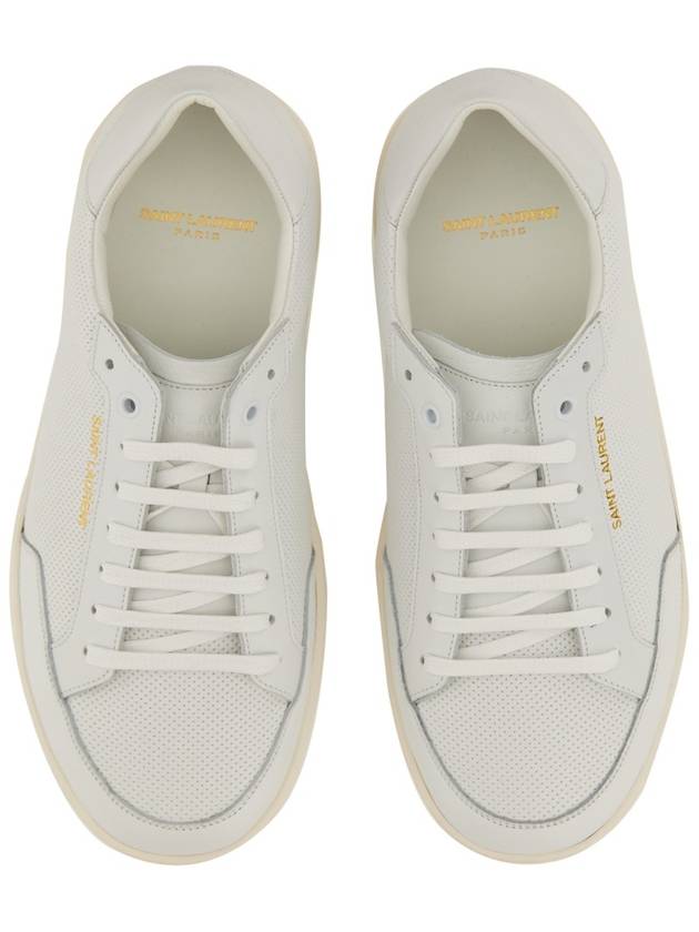 Court Classic Perforated Leather Low Top Sneakers White - SAINT LAURENT - BALAAN 7