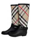 Detail House Check Rubber Rain Boots Black Archive Beige - BURBERRY - BALAAN 2