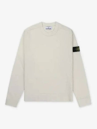 Compass Badge Crewneck Virgin Wool Knit Top Plaster - STONE ISLAND - BALAAN 2