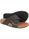 Eye Cushion Leather Cross Slippers Chocolate Brown - FITFLOP - BALAAN 3