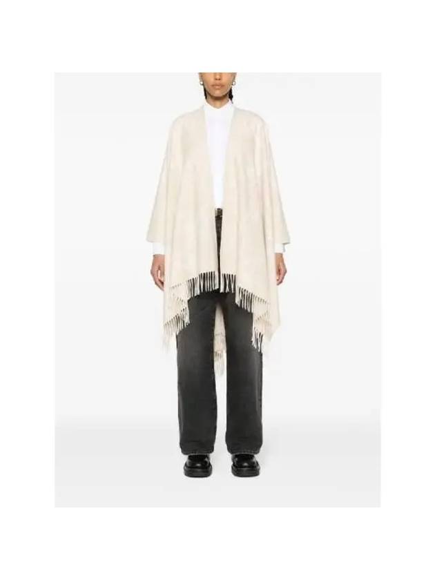 Reversible Jumbo GG Cashmere Cape Camel White - GUCCI - BALAAN 3