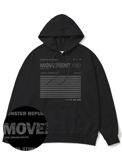 Social Stance Grey Overfit Hoodie Black - MONSTER REPUBLIC - BALAAN 2