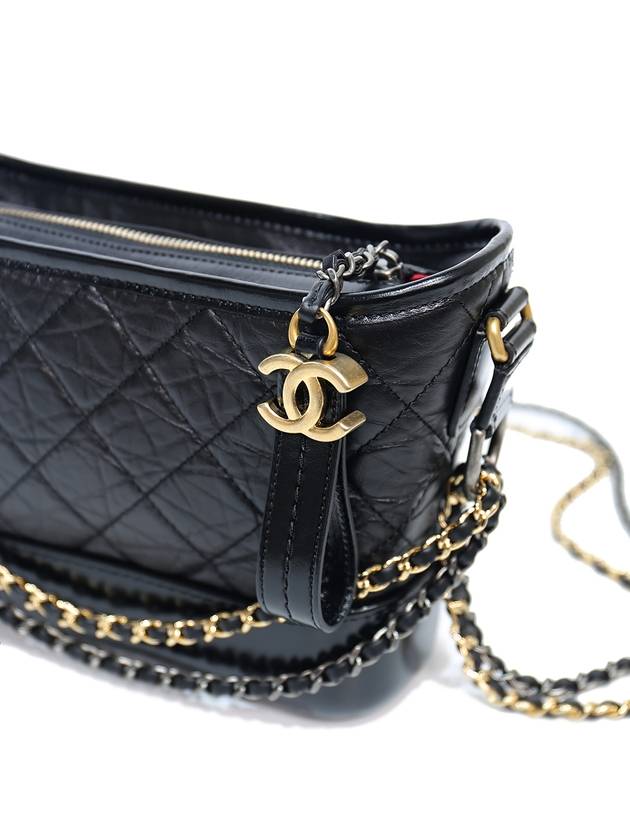 Gabrielle Calfskin Small Hobo Cross Bag Black - CHANEL - BALAAN 5