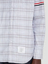 Men's Oxford Check Cotton Long Sleeve Shirt Medium Grey - THOM BROWNE - BALAAN 6