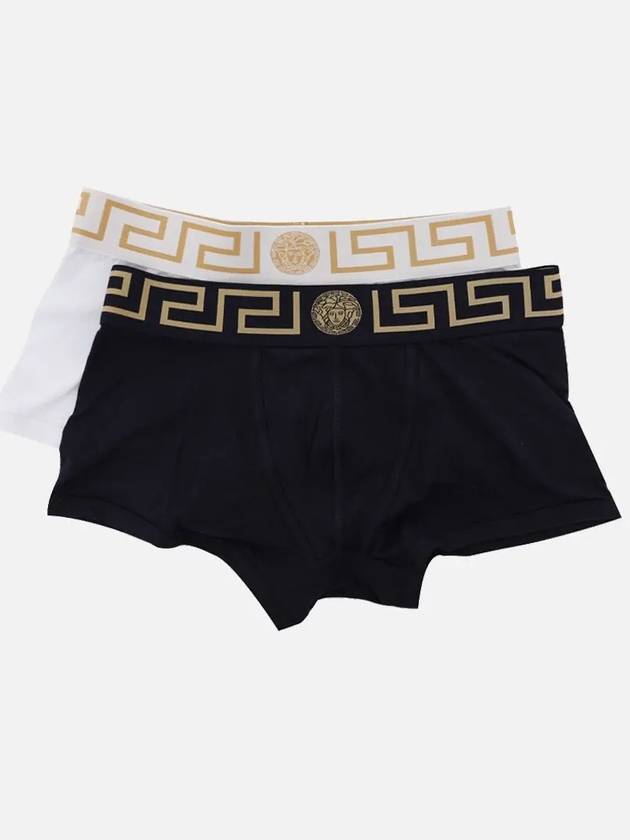 Men's Greca Border Draws 2 Pack Briefs White Blue - VERSACE - BALAAN 2