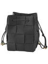 Cassette Intrecciato Leather Bucket Bag Black - BOTTEGA VENETA - BALAAN 3