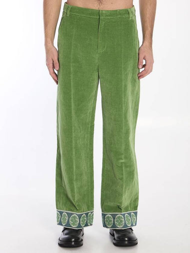 Velvet trousers with jacquard hems - VALENTINO - BALAAN 1