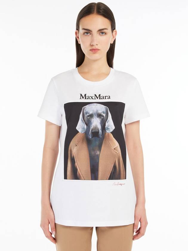 Cipria Print Jersey Short Sleeve T-Shirt White - MAX MARA - BALAAN 4