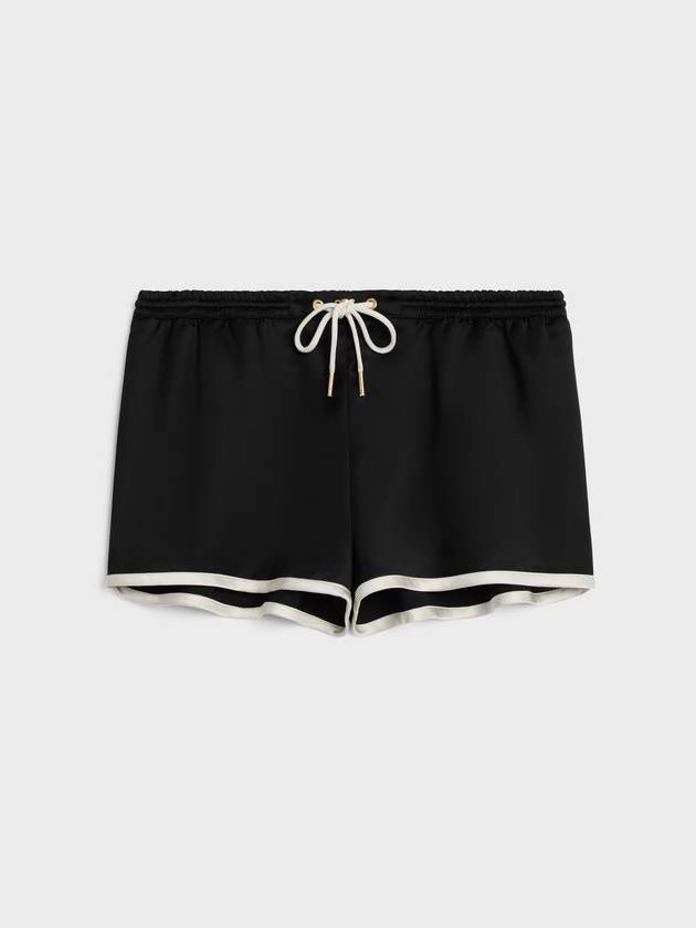 Mini Triomphe Satin Shorts Black - CELINE - BALAAN 2