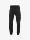 Stretch Cotton Gabardine Garment Dyed Cargo Straight Pants Black - STONE ISLAND - BALAAN 2