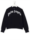 Curve Logo Print Sweatshirt Black - PALM ANGELS - BALAAN 2