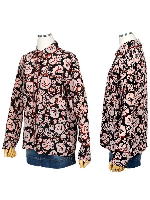 Women's Flower Blouse Black Pink - KENZO - BALAAN 3