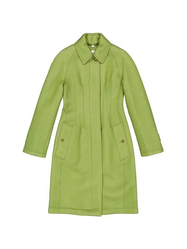 Women's Bonded Neoprene Single Coat Green - BURBERRY - BALAAN 1