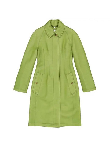 Women's Bonded Neoprene Single Coat Green - BURBERRY - BALAAN 1