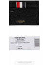 Pebble Grain Leather Stripe Single Card Wallet Black - THOM BROWNE - BALAAN 7