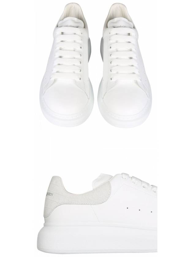 Men's Oversole Gray Crocodile Tab Low Top Sneakers White - ALEXANDER MCQUEEN - BALAAN.