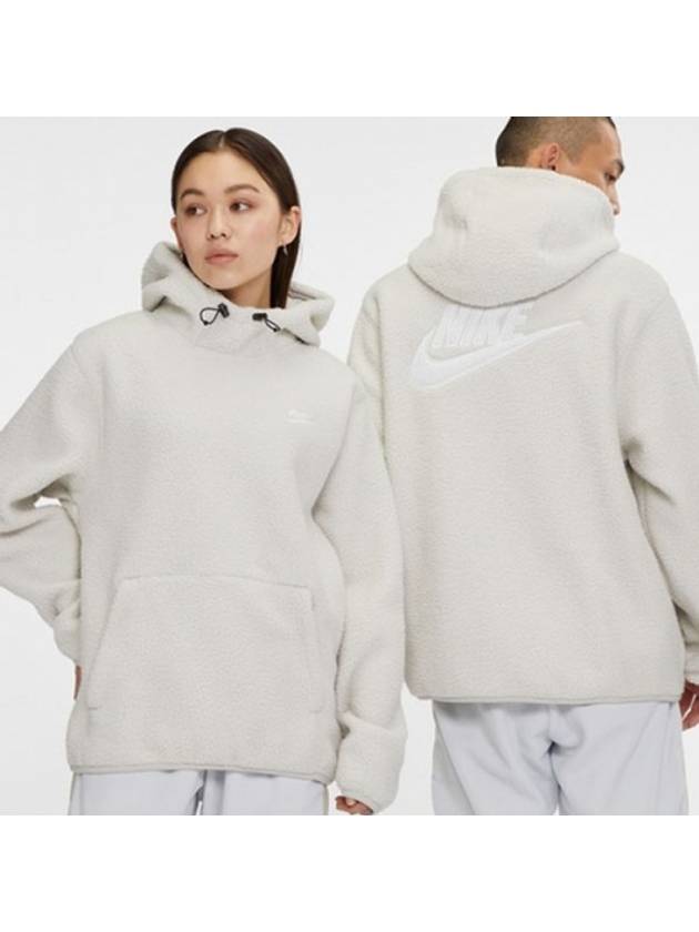 Essential Sherpa Fleece Hoodie Vanilla Cream - NIKE - BALAAN 2