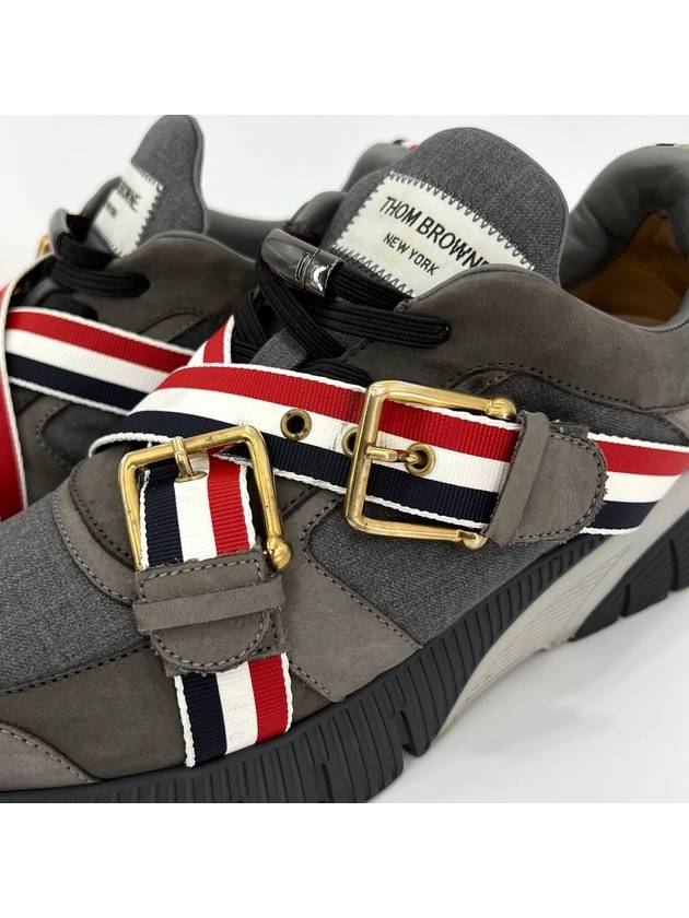 Three stripe strap sneakers gray size 40 - THOM BROWNE - BALAAN 6