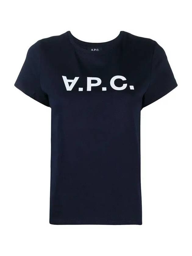 VPC Logo Organic Cotton Short Sleeve T-Shirt Navy - A.P.C. - BALAAN 3