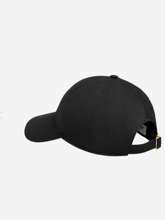 Embroidered Logo Cotton Ball Cap Black - CELINE - BALAAN 5