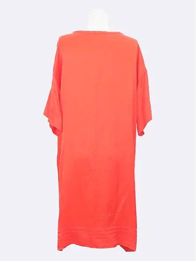 Red color 100 silk women s pocket long tee - LANVIN - BALAAN 3