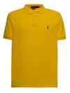 Men's Blue Embroidered Logo Short Sleeve PK Shirt Yellow - POLO RALPH LAUREN - BALAAN.