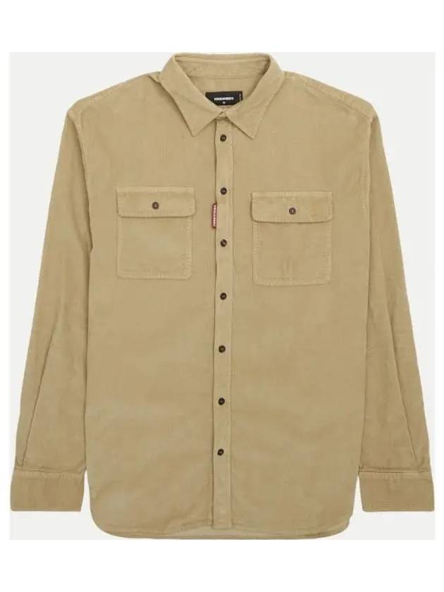 Corduroy Long Sleeve Shirt Beige - DSQUARED2 - BALAAN 2