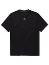 Organic Embroidered Moon Logo Cotton Short Sleeve T-Shirt Black - MARINE SERRE - BALAAN 2