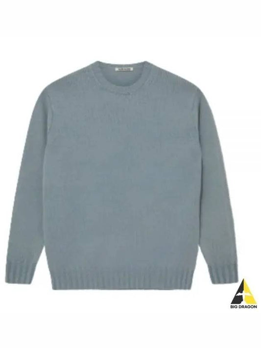 WASHED FRENCH MERINO KNIT PO LIGHTBLUE A23AP01SW - AURALEE - BALAAN 1