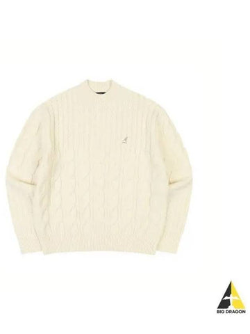 Basic cable sweater 1866 ivory - KANGOL - BALAAN 1