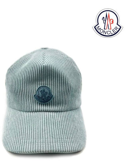 Logo Corduroy Ball Cap Sky Blue - MONCLER - BALAAN 2