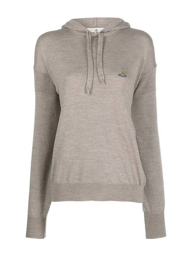 Embroidered Logo Virgin Wool Hoodie Grey - VIVIENNE WESTWOOD - BALAAN 2