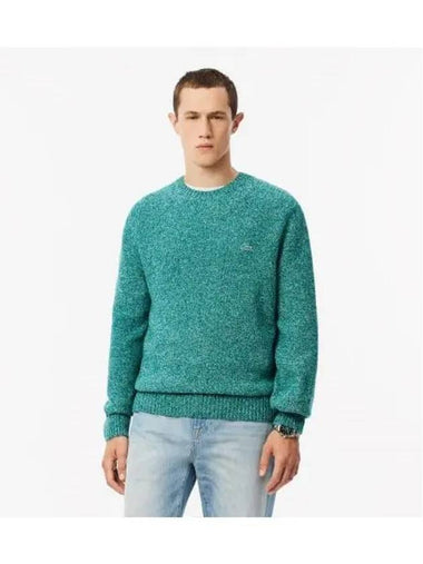 Men s Melange Crew Neck Pullover Green - LACOSTE - BALAAN 1